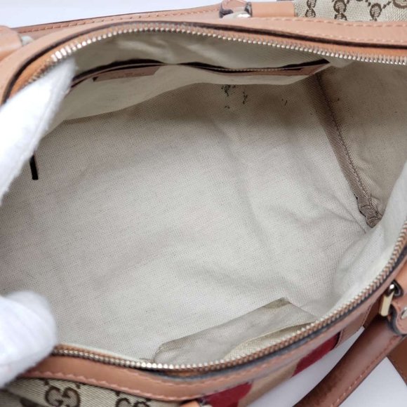 100% Auth Gucci Canvas Vintage Boston Satchel Bag - Picture 12 of 16